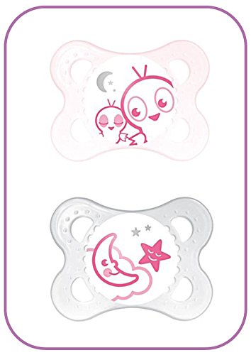 MAM Night Soothers 0+ Months (Two pink birds)