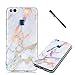Produktbild Tifightgo Huawei P10 Lite Hülle Marmor,Ultra Dünn Case für Huawei P10 Lite,Premium Elegant Fashion Schön Farbe Glänzend Marmor Series Muster Weiß Design Weich Flexibel TPU Gel Silikon Rahmen Crystal Clear Transparent Handyhülle Durchsichtige Kratzfest Stoßfest Fallschutz Backcover Slimcase Bumper Cover Schutz Tasche Schale Schutzhülle für Huawei P10 Lite,1x Schwarz Stylus Stift
