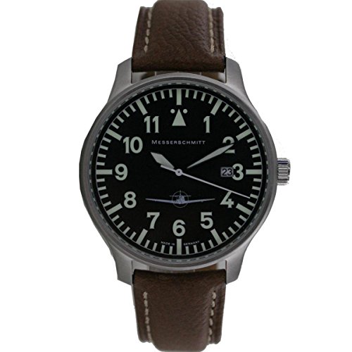 Messerschmitt Fliegeruhr Reloj con Correa de Cuero de Aviador ME108 - 42B
