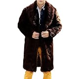 Stoff: Kunstpelz(Faux fur) Celucke Mantel Herren Lang Pelzmantel Kunst Felljacke Pelzkragen,Felljacke Wind Coat Winterjacke Faux Pelz Fur