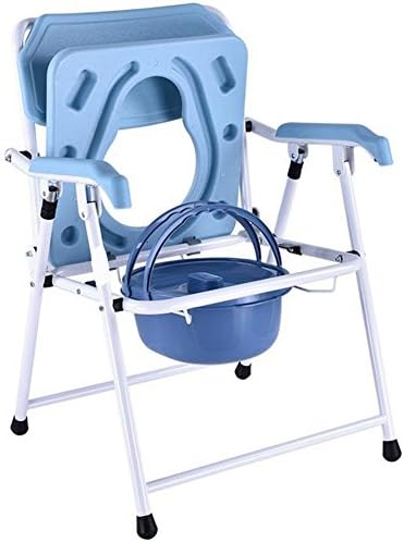 Hmhope Folding Commode Chair Steel Double Handle Bedpan Comfortable Soft Cushion Height 83cm Elderly Pregnant Women 's