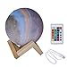 Produktbild Xmansky LED Mond Lampe mit Fernbedienung Dekoleuchte 3D Mond Kunst LED RGB Mondlicht tragbares Nachtlicht,PLA PVC Material (Regenbogenfarbe)