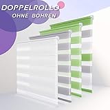 Material von Doppelrollo: 100% Polyester, Aluminium Stange, Kunststoff Zubehör, leicht mit feuchtem Tuch oder weicher Bürste zu pflegen.