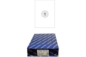ZEGA-LABELS 2.000 Etiketten 105 x 148 mm selbstklebend einzeln = DIN A6 Bögen (1x1 Etikett DIN A6) - 2.000 Blatt BigPack - Universell für Laser/Inkjet/Kopierer einsetzbar - Adressetiketten 148 x 105 mm einzeln