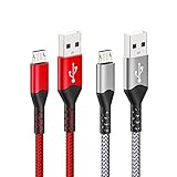 [Kompatibilitätsliste]: Dieses Micro-Kabel kann schnell aufgeladen und gut mit Galaxy S7 / S7 Edge / S6 / S6+ / S5 / S4 / S3, LG, HTC, Sony, Nokia, Huawei, Nexus, Moto, Kindle und weitere Android Smartphones.