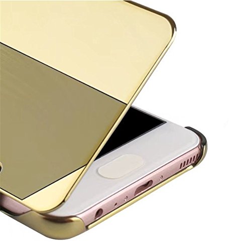 Qissy Funda Huawei P10 inteligente Fecha Hora Ver Espejo Brillante tir  n del caso duro Con del sue  o Despierte Funci  n  Huawei P10  Negro 