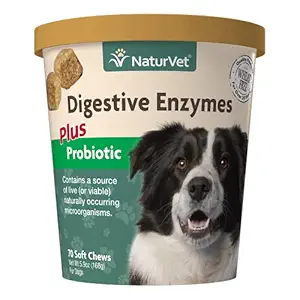 NaturVet Digestive Enzymes Plus Probiotic for Dogs, 70 ct Soft Chews