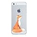 Produktbild Caler Kompatibel mit / Ersatz für Hülle iPhone SE/5S/5 Hülle Weiche flexible Silikon-Handy-Hülle Transparente Ultra Slim TPU dünne Motiv Tasche Etui Case Cover (fuchs)