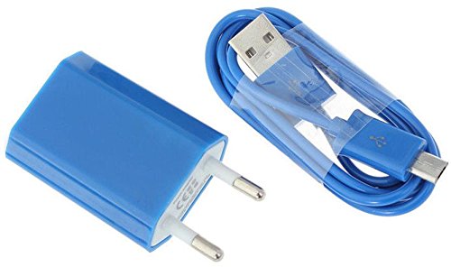Reido® (Blau) 2in1 Set Adapter + USB Datenkabel für Samsung I9505 Galaxy S4 Galaxy Samsung Galaxy S6 S5 S7edge S7 S4 S3 S2 S6 S5 S6edge Galaxy S4 S5 I9300 I9505 S4mini S2 i9100 I9300 Galaxy S4 Galaxy S3 S3Mini S5mini Galaxy S3mini / S 4S4mini / S5 S5mini I9505 Galaxy S4 I9300 Galaxy I9100 I8190 I9500 Micro-USB Ladegerät Ladekabel Netzteil (kein Original) (2in1 Blau Adapter+Kabel)