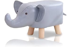 STAKMANN Poggiapiedi a Forma di Elefante, Sgabello imbottito con Struttura in Legno Antigraffio e Rivestimento in Ecopelle PU, Pouf Design Creativo Comodo e Resistente, 22 x 30 x 28H cm (Blu)