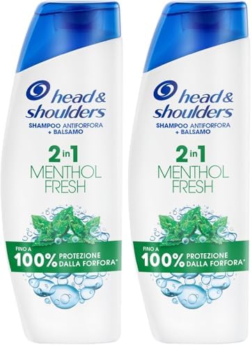 Head & Shoulders Menthol Fresh Shampoo e Balsamo Antiforfora 2 in 1 250ml. Fino al 100% Protezione dalla Forfora. Clinicamente Testato. Per Tutti i Tipi di Capelli. Per Uso Quotidiano. Profumo Mentolo