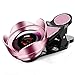 Produktbild SSRSHDZW Handyobjektiv 16 mm Verzerrungsfreies Weitwinkelmakro 2-in-1 HD HD-Außenobjektiv Mehrschichtvergütung Optisches Glas,Pink