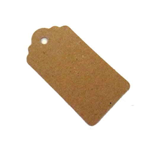 Etiquetas de cart  n peque  as en blanco  estilo r  stico  40 x 70 mm  papel kraft  borde festoneado   color marr  n