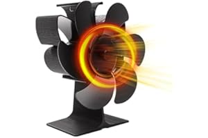 WuYan Ventilatore da stufa,Ventola Stufa Legna con 6 Pale, senza energia ecologica per camino, stufa, camino, stufa a legna senza corrente,Accessori per caminetto