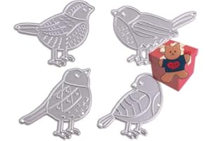 Gowxs 4 x Vogel-Stanzformen für Kartenherstellung, 4 x Vogel-Stanzformen, Schablonen für Bastelarbeiten, Scrapbooking, Fotoalbum, dekorative Prägepapier-Stanzformen für Kartengestaltung, vorgestanzt