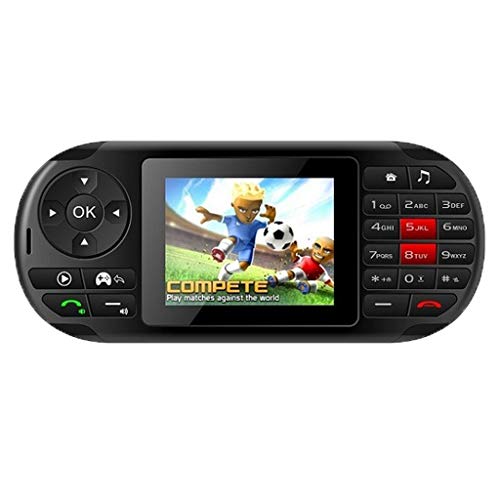 Preisvergleich Produktbild FBGood Neueste!!! Kreative Handheld Spielekonsole, Mehrzweck Game Console Aussehen Taschenlampe Spiel Handy GPRS Dual SIM Karte, Errichtet in 84 Spiel Geburtstags Geschenk für Freunde (Schwarz)