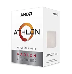 AMD Athlon 3000G with Radeon Vega 3 Graphics Desktop Processor 2 Cores 3.5GHz 5MB Cache AM4 Socket (YD3000C6FHBOX)