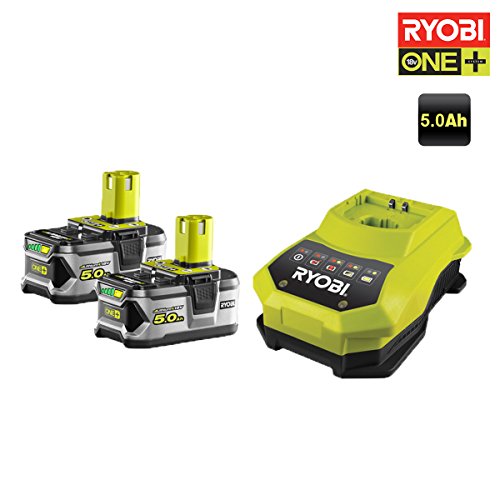 Preisvergleich Produktbild Ryobi Akkus, 18 V, OnePlus, 5.0 Ah Li-ion, 2 St. – 1 Schnellladegerät RBC18LL50