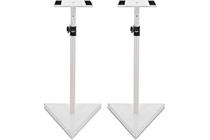 GEAR4MUSIC Lautsprecherständer für Studiomonitore Weiß höhenverstellbar Paar