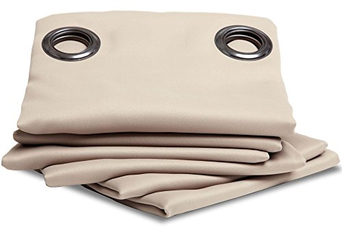 Moondream Winter & Sommer Blickdichter Wärmeschutzvorhang in Beige - Eierschalenfarben, größe cm mit Ösen