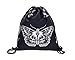 Produktbild Hanessa Jutebeutel - schwarz-weiß Schmetterling - mit lustigem Spruch Aufdruck Sportbeutel lustige Sprüche Tüte Rucksack Beutel Tasche Gym Bag Hipster Fashion Sport-Tasche Einkaufs-Tasche RU-296