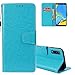 Produktbild HMTECH Huawei P20 Lite Hülle Vintage reine Farbe Blumen Prägung Flip Standfunktion Karten Slot und Magnetverschluß Brieftasche Taschen Schalen Handy für Huawei P20 Lite,YB Vintage Pure:Blue