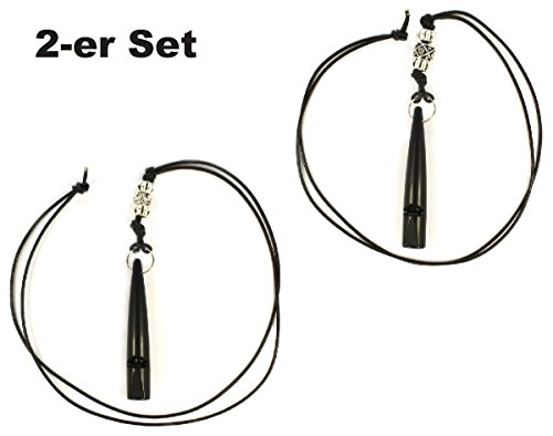 Set-of-2-Original-Tameho-Genuine-Leather-Braided-Dog-Whistle-With-Decorative-Designer-Charm-whistle-for-Training-Recall-Training-Plastic-Black-2105-Hz-Single-Whistle-High-Frequency-Whistle-Couples-Set