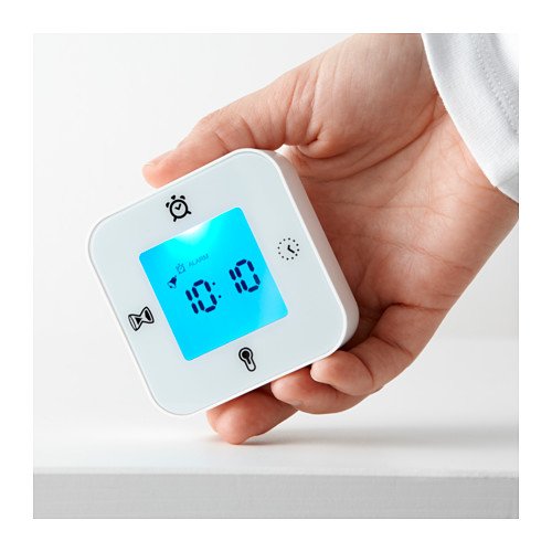 VLike 4 in eins wecker temperatur uhr 4 in 1 Funktion Wecker Digital mit der Zeit, Kalender/Timer/Temperatur/Alarm-Zähler, Ausstellung im Winkel 4, funktioniert mit Batterie, einfache Befestigung Uhren (Batterie nicht inkl.) (Weiß) - 7