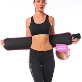sunnysmile de la cintura Trimmer Cinturón, Premium de sudor traje Sauna cintura entrenador pérdida de peso Ab cinturón para las mujeres & men-best estómago ajustable Wrap Fat Burner entrenamiento Enhancer para disfrutar de Sweet muscular abdominal y espalda apoyo, rosa