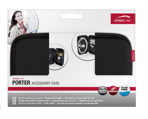 Speedlink Porter Zubehörtasche (Hartschale mit Innenfächern und Reißverschluss, für Elektronik-Kleinteile/Ladegeräte/Maus/Kabel usw.) schwarz - 5