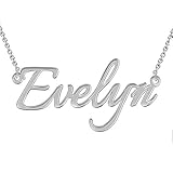 Soufeel Collier Prenom Personnalisé avec Pendentif en Or Rose Argent Sterling 925 Bijoux pour Femme Cadeau Fille Anniversaire Marriage Famille