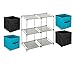 Produktbild ID SPACE 5-Teiliges Set: 1 Regal + 4 Passende Schubladenkörbe - Farbe BLAU TÜRKIS und SCHWARZ
