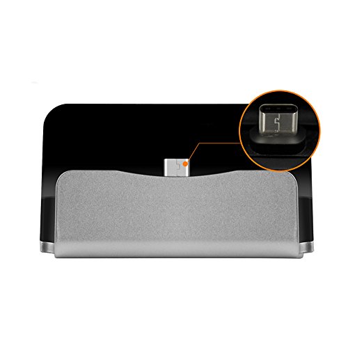Boweike Dockingstation TYP-C Dock Tischladetsation mit USB-C für OnePlus 2 / Microsoft Lumia 950 / 950XL / Gigaset ME / Gigaset ME Pro / Gigaset ME Pro Pure /ZUK Z1 / Innos D6000 (Silber) - 2