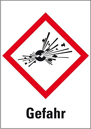 Preisvergleich Produktbild LEMAX® Gefahrensymbol Explodierende Bombe GHS01, Gefahr, Folie, 105x148mm