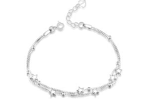 BOHJPIS Bransoletka damska, srebrna, regulowana, srebro próby 925, bransoletka przyjaźni, dla dziewcząt, prezent dla kobiet