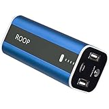 12000mAh Fast Charger Dual USB External Battery Pack Portable Battery Charger Power Bank for iPhone iPad Mini Samsung Galaxy S6 More Phones and Tablets ROOP (Blue)
