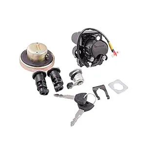 Deutsche Cylindrical High Performance replacement Ignition Lock Kit for Hero Splendor Pro (Set of 5) Consisting of Ignition Cum Steering Lock, Petrol Tank Cap, Petrol Tank Lock & Tool Box Lock (2 Pcs.)
