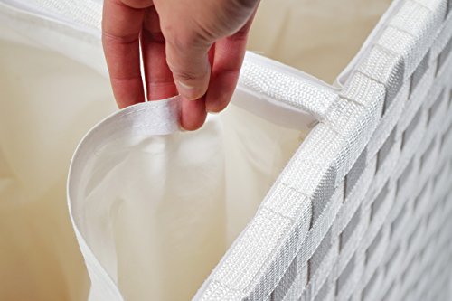 Wäschesortierer Wäschebox Wäschesammler Wäschetruhe Wäschebehälter Wäschekorb Nylon weiß - 4