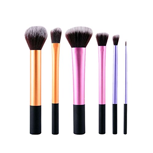 6 pcs Set Pro Techniques Powder Cosmetic Makeup Blush Brushes Foundation Tool