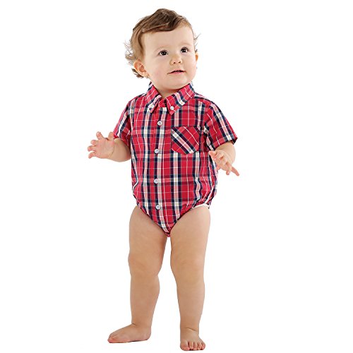 Bebone Baby Girl Bodysuit (Red, 0-3M)