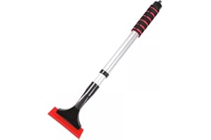 DONGKER Long Handle Ice Scraper,42-63cm Extendable Windscreen Snow Remover Tool Ergonomic Foam Handle for Cars Trucks and SUV