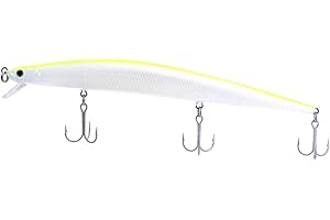 JATSUI Long Jerk Sfere in Tungsteno, SW TLL Minnow Sinking, 180 mm, 29 gr, Colore 068 Artificiale da Pesca, Bianco, Giallo