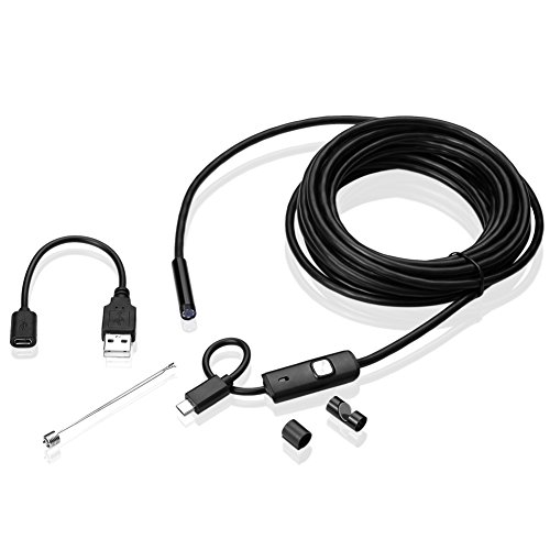 Preisvergleich Produktbild SIENOC 5M Wasserdicht USB Endoskop Kamera 7mm Inspektionskamera Rohrkamera 6LED