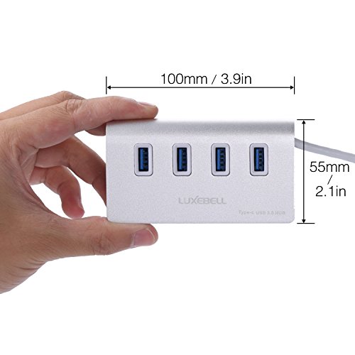 Luxebell® USB 3,1 4 Port USB 3.0 Hub für USB-Typ-C-Geräte, einschließlich der neuen MacBook, Chromebook Pixel und mehr - 3
