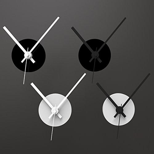 Wandkings Wanduhr SOLO CLOCK mit Uhrwerk & Uhrzeigern (Farbe: Uhr=Schwarz, Zeiger=Weiß) - 5