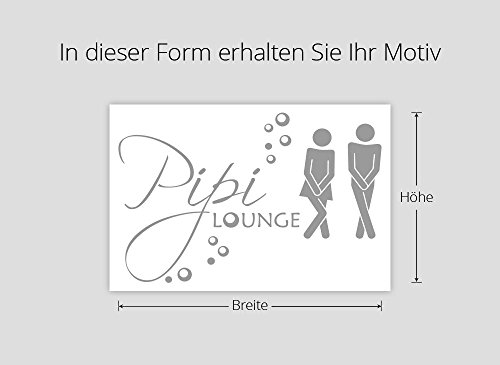 Grandora W755 WC Türaufkleber Pipi Lounge + Mann Frau Piktogramm Bad Wandtattoo schwarz 27 x 18 cm - 3
