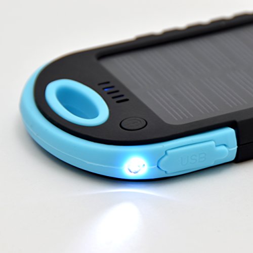 APOLLO 6000mAh Solar Powerbank Kopenhagen, das externe Outdoor Solar-Ladegerät mit dualem USB-Port, die ideale Backup-Batterie für Ihr Handy, Smartphone, iPhone, Lautsprecher, iPad, Tablet usw. Farbe: Blau - 5