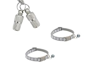 LJFEA 2 set Personalisierte Adressanhänger für Hunde Katzen, Hundehalsbandanhänger mit Schlüsselring, Wasserdichte Haustiere Hunde Katzen Zubehör, （Mit 2 Halsbändern）