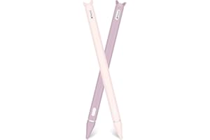 HYDREAM 2 Pack Custodia in Silicone per Apple Pencil (2. Gen) Matita Case Accessorio, Stile Carino Grip Holder Cover Protettiva e 2 Punte Copertura del Pennino per Apple Pencil Penna Pen 2 (Viola+Rosa)
