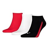Sehr angenehm zu tragen Puma Herren Sportsocken Sneaker 3er Pack, 852 - black/white/red, 43-46, 201203001